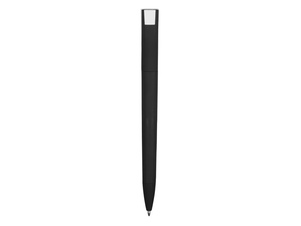 Ручка пластиковая soft-touch шариковая Zorro черный/белый - фото 4