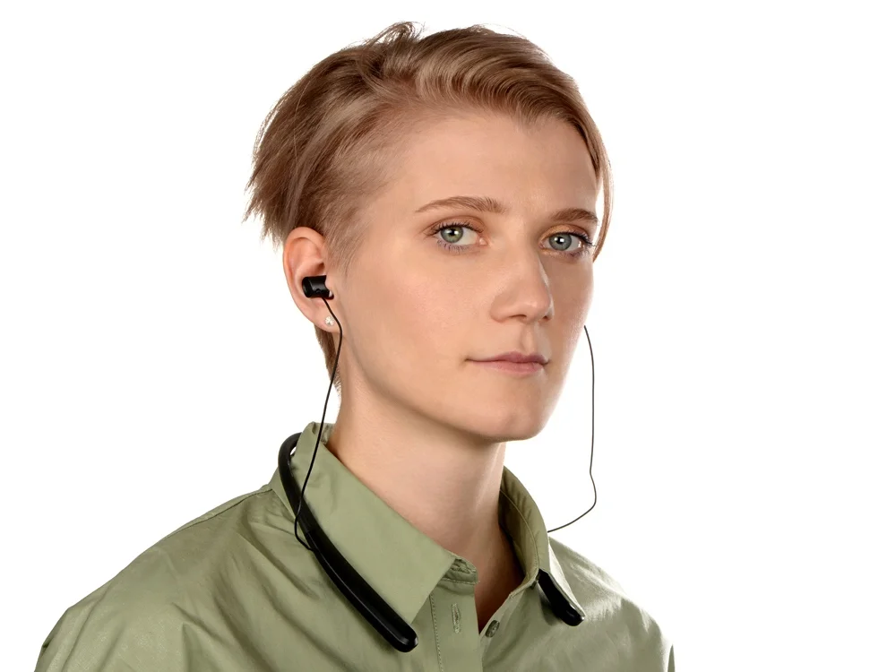 Беспроводные наушники с микрофоном Soundway черный/белый - фото 3