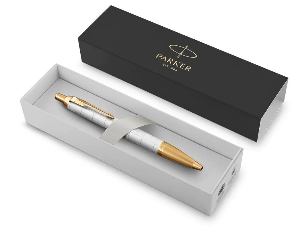 Ручка шариковая Parker IM Premium белый золотистый - фото 2