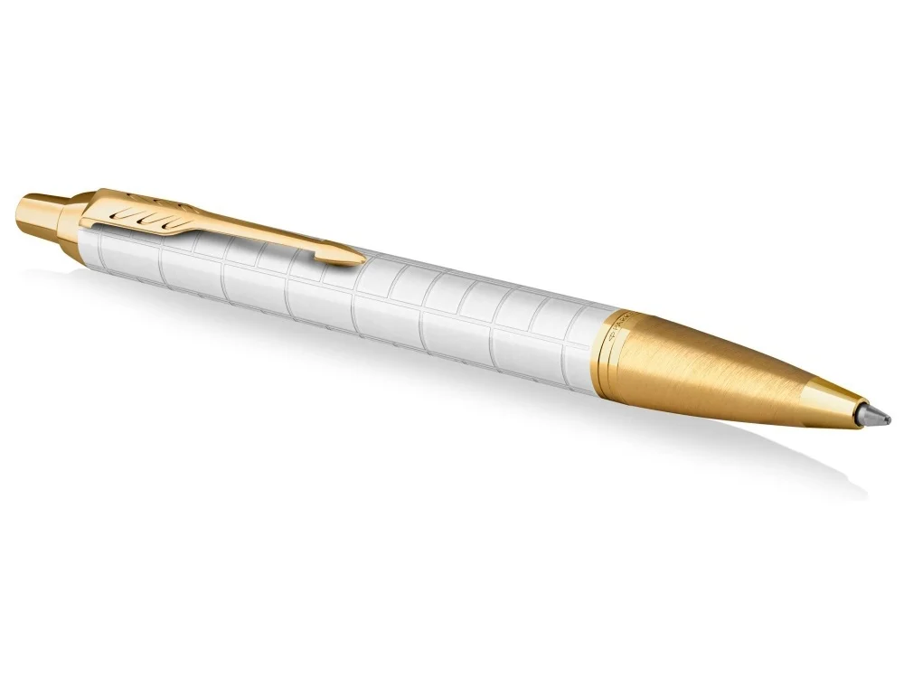 Ручка шариковая Parker IM Premium белый золотистый - фото 3