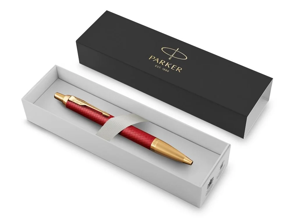 Ручка шариковая Parker IM Premium красный золотистый - фото 2