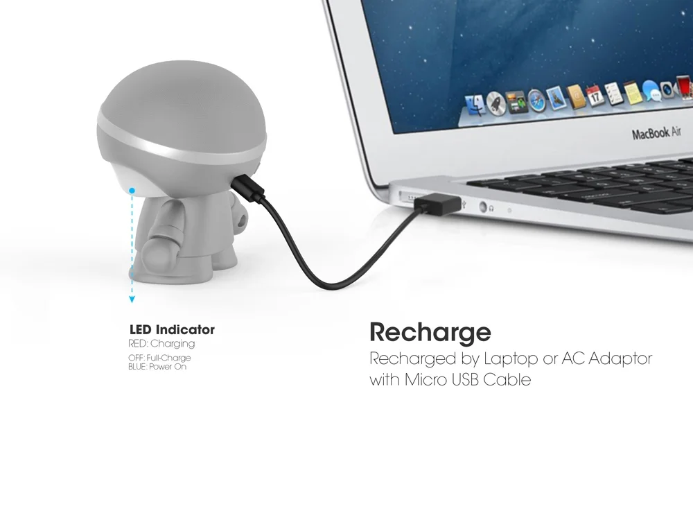 Портативный динамик Bluetooth mini XBOY серый - фото 7