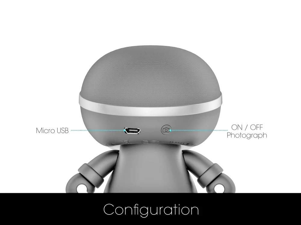 Портативный динамик Bluetooth mini XBOY серый - фото 8