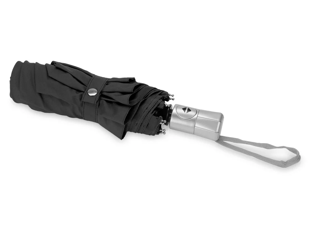Зонт складной Леньяно черный/серебристый - фото 3
