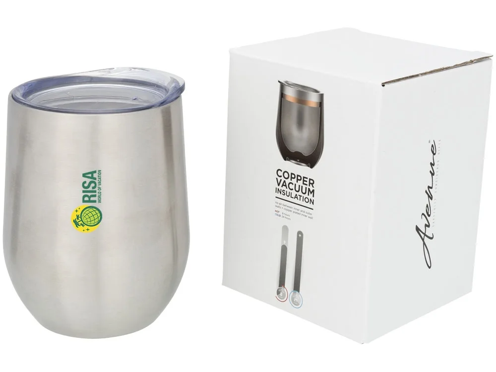 Вакуумная термокружка Corzo Copper серебристый 350 мл - фото 5