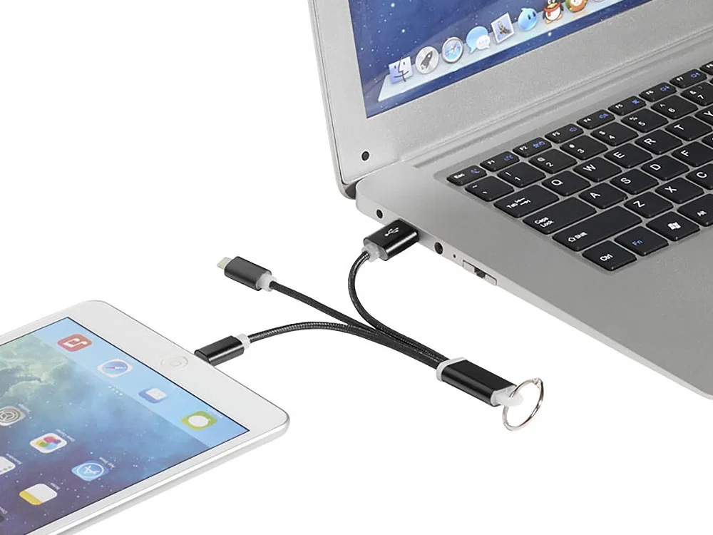 Кабель для зарядки Metal 3-в-1 черный - фото 2