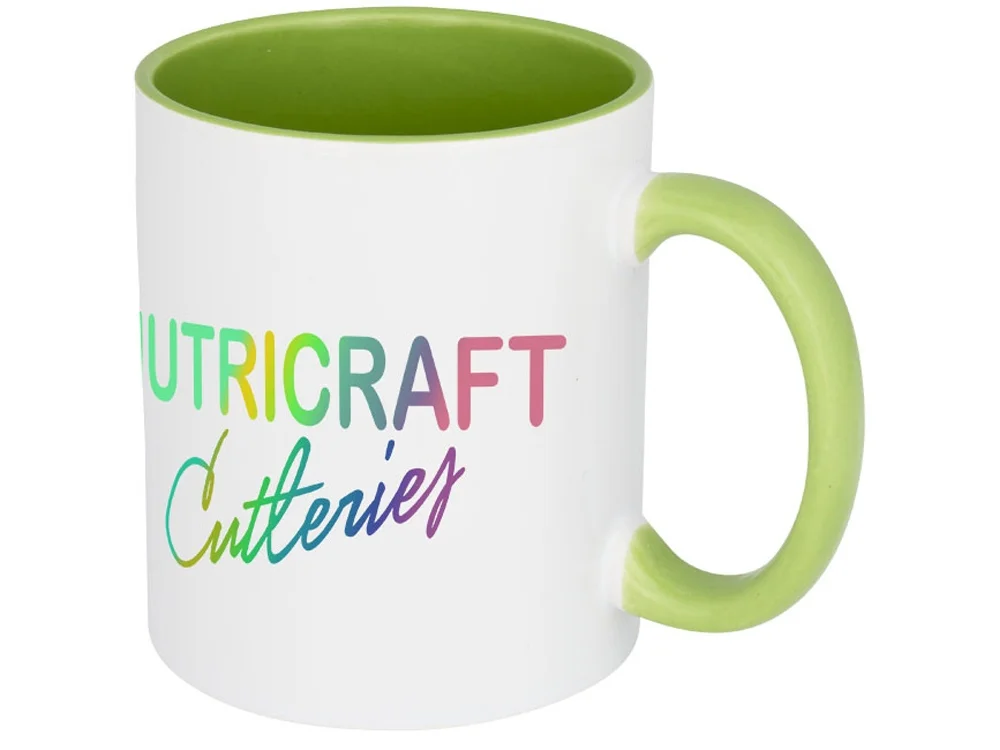 Кружка Pix для сублимации белый/зеленый 330 мл - фото 4