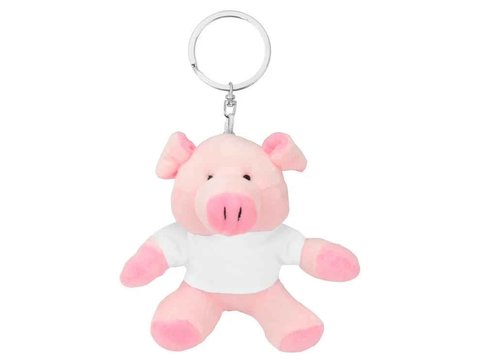 Брелок Свинка Одри розовый белый - фото 2