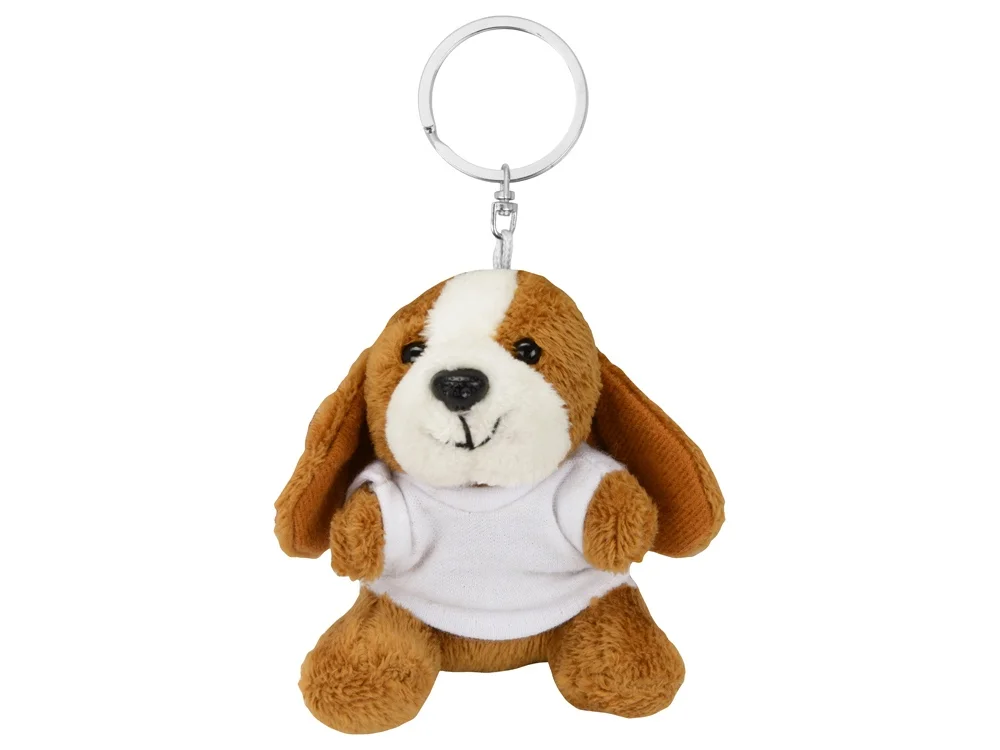 Брелок Собачка Брейди коричневый белый - фото 2