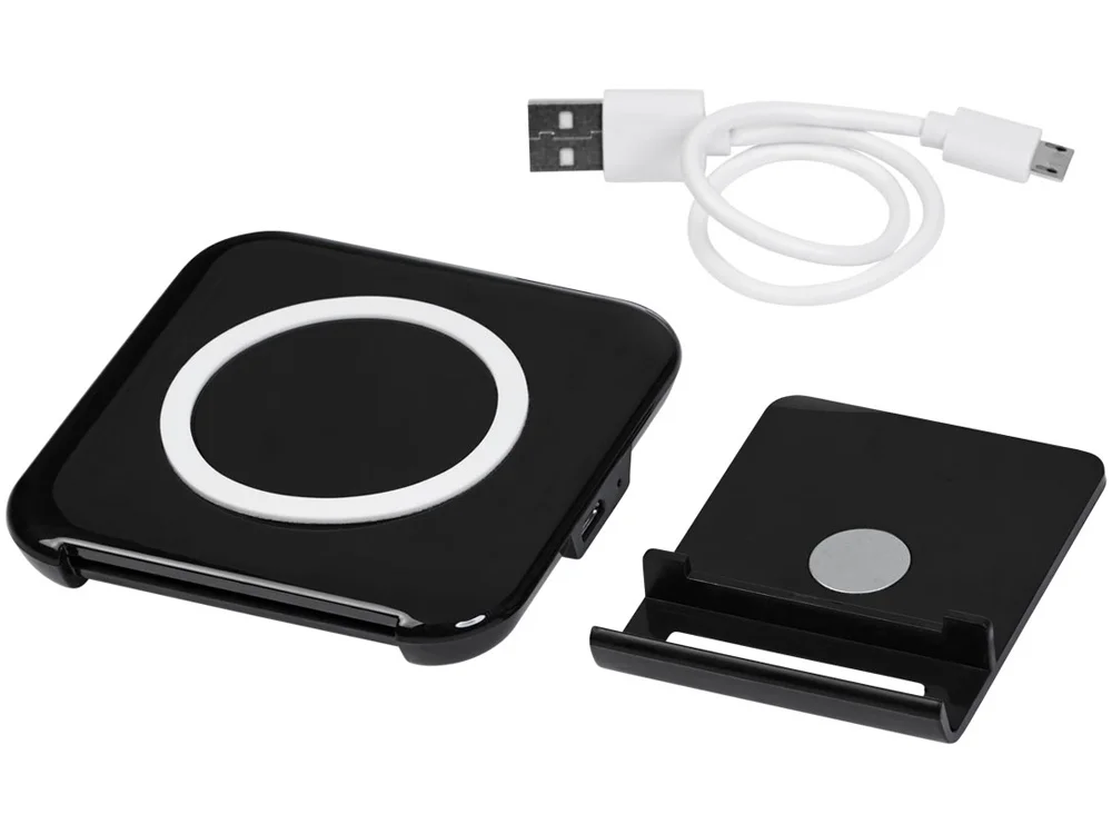 Беспроводное зарядное устройство-подставка для смартфона «Catena», черный - фото 5