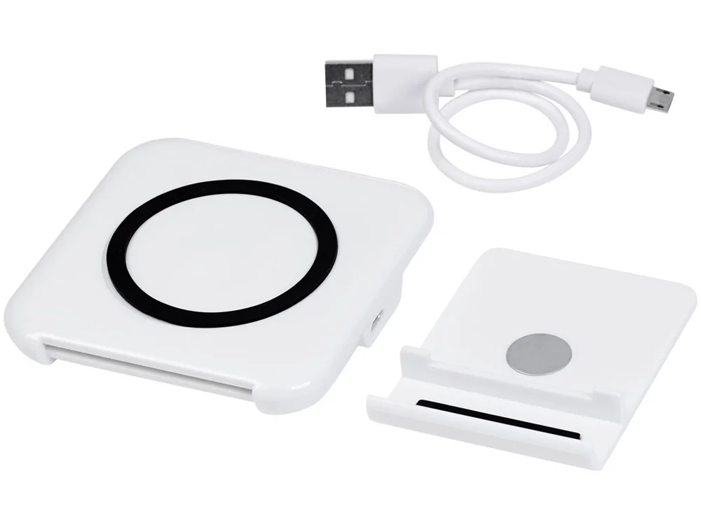 Беспроводное зарядное устройство-подставка для смартфона Catena белый - фото 5