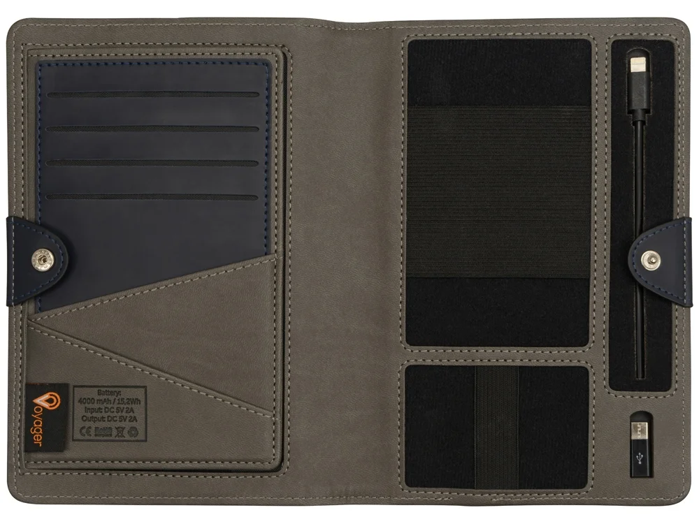 Органайзер с зарядным устройством «Wanderer», 4000 mAh, темно-синий - фото 7