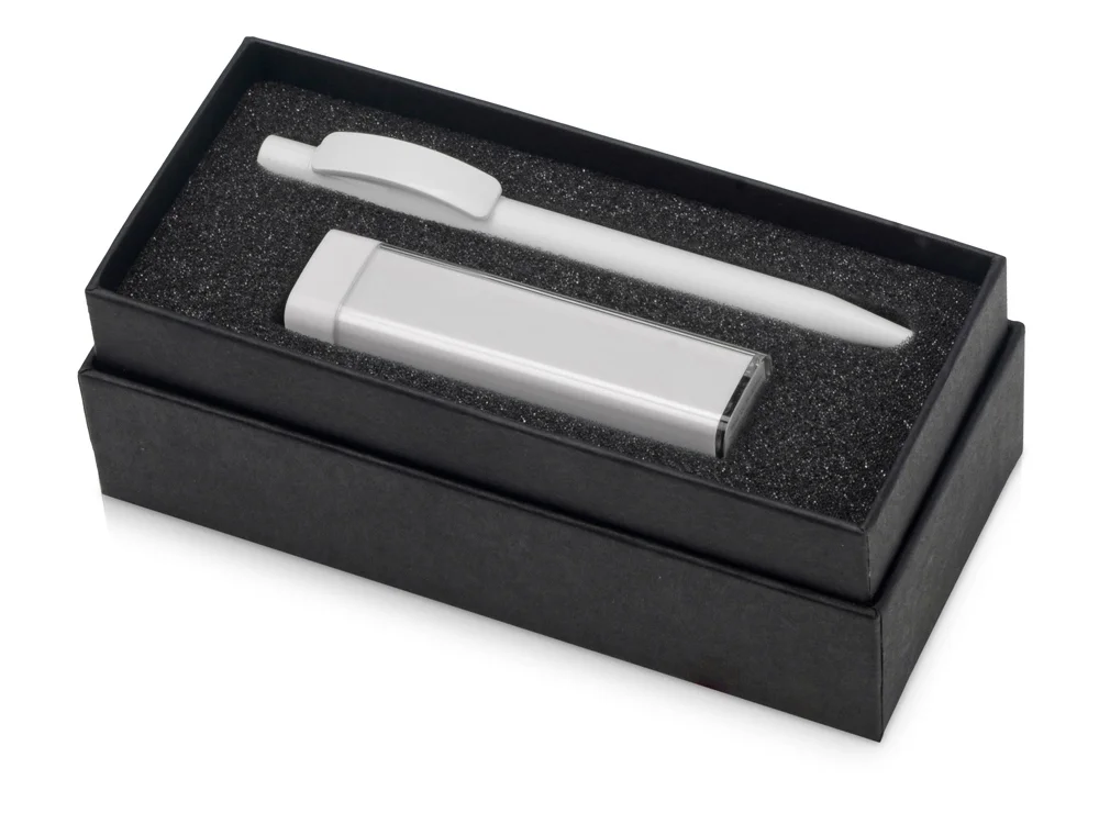 Подарочный набор White top с ручкой и зарядным устройством белый - фото 2