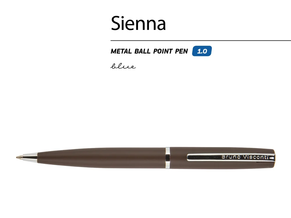 Ручка металлическая шариковая Sienna коричневый - фото 2