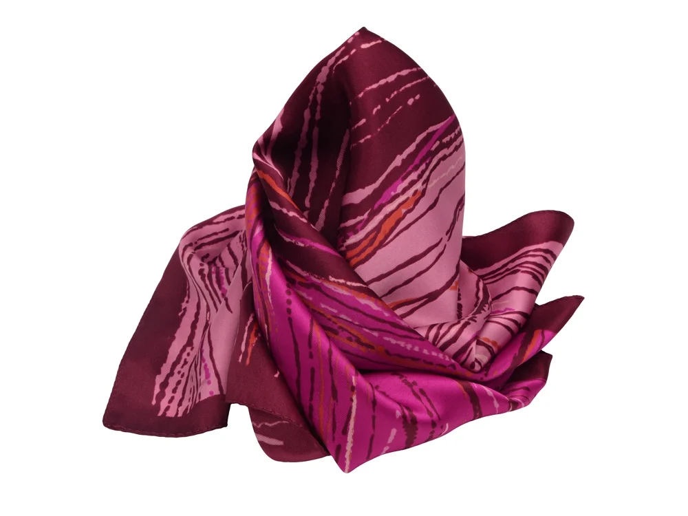 Платок в подарочном мешочке бордовый - фото 2