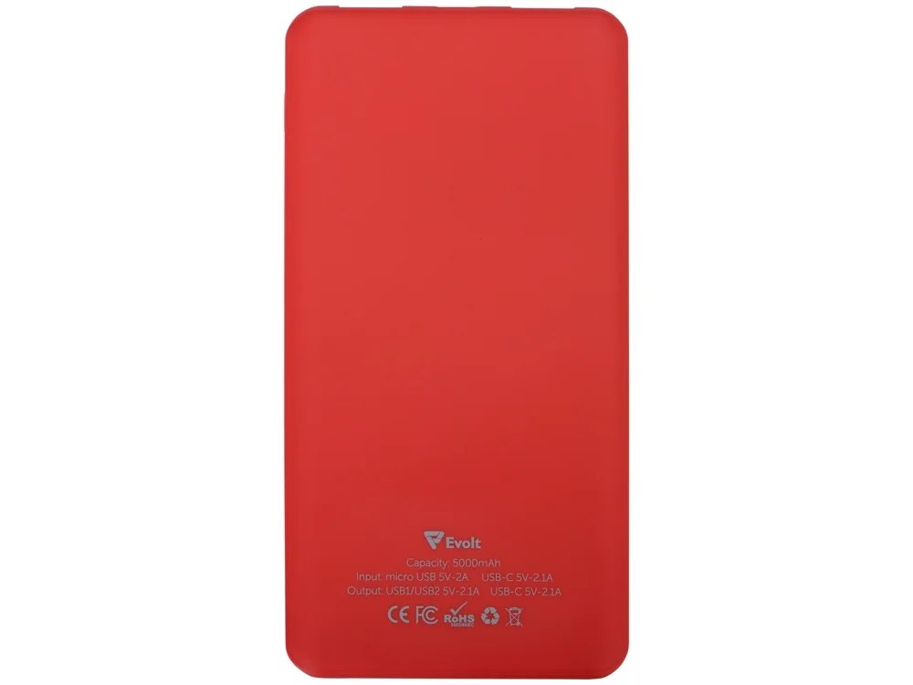 Внешний аккумулятор Reserve с USB Type-C 5000 mAh красный - фото 3