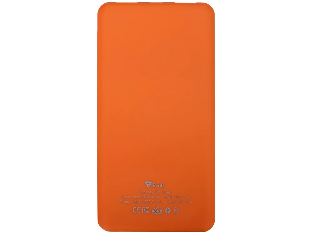 Внешний аккумулятор Reserve с USB Type-C 5000 mAh оранжевый - фото 3