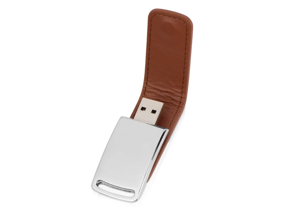 USB-флешка на 16 Гб Vigo с магнитным замком светло-коричневый/серебристый 16Gb - фото 2