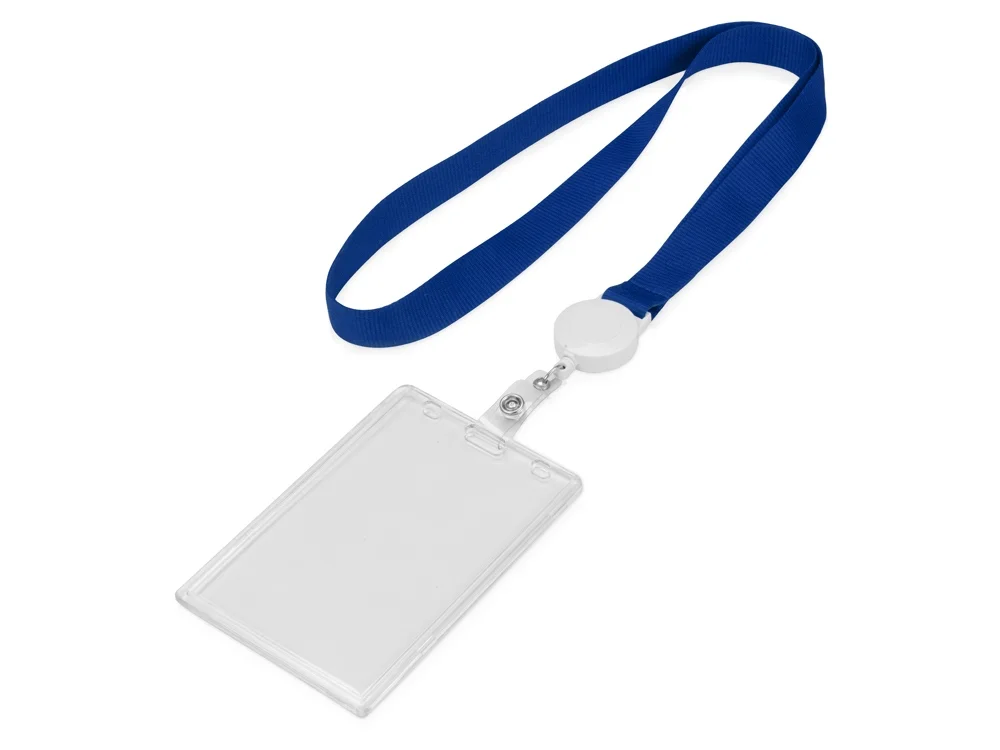 Ланьярд с ретрактором синий - фото 2