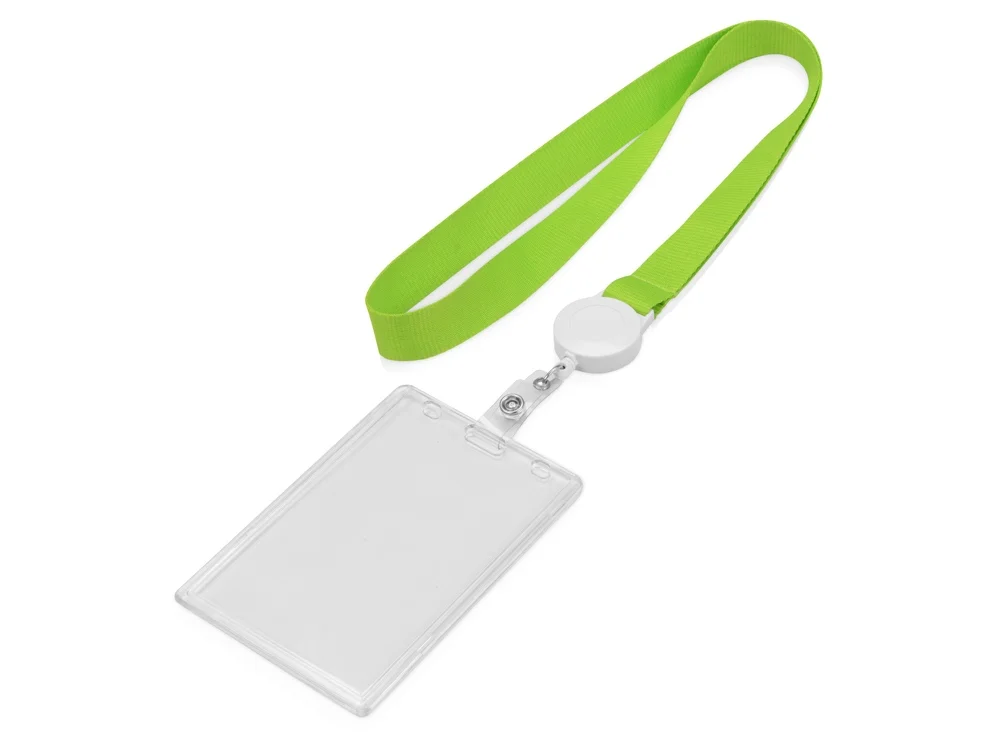 Ланьярд с ретрактором, зеленое яблоко - фото 2