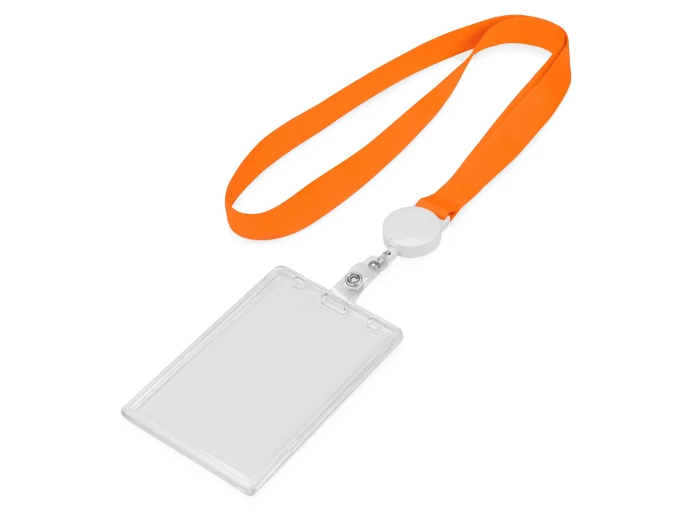 Ланьярд с ретрактором оранжевый - фото 2