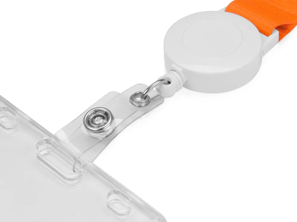 Ланьярд с ретрактором оранжевый - фото 3