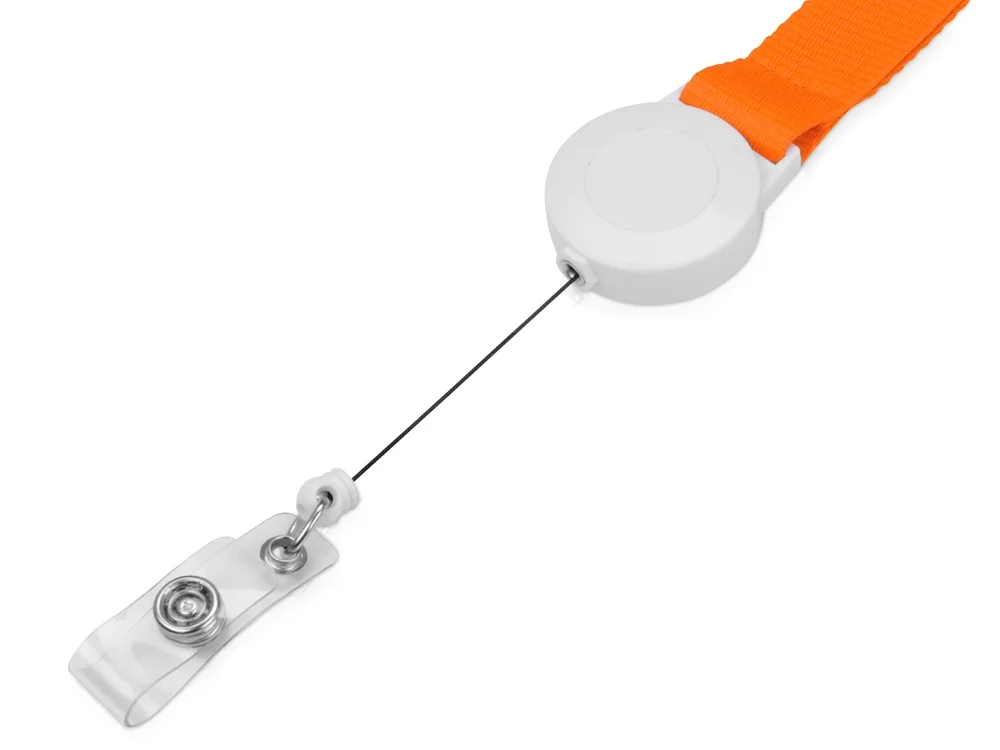 Ланьярд с ретрактором оранжевый - фото 4
