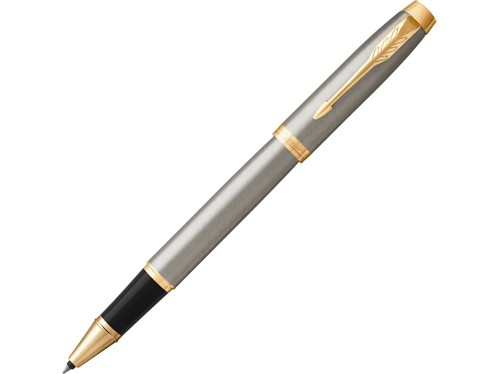 Ручка роллер Parker IM Core Brushed Metal GT серый/черный/золотистый - фото 1