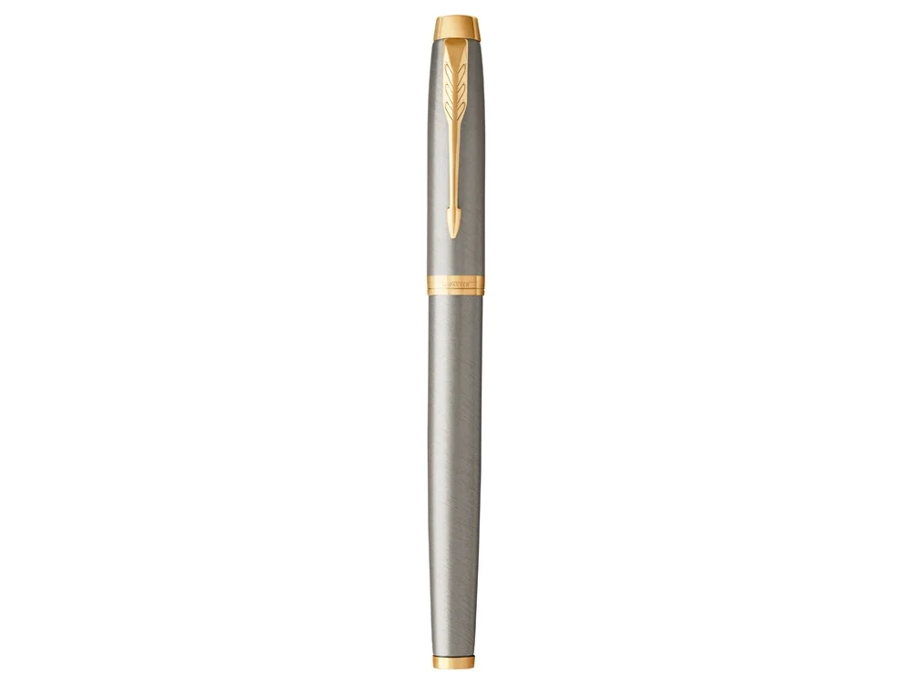 Ручка роллер Parker IM Core Brushed Metal GT серый/черный/золотистый - фото 2