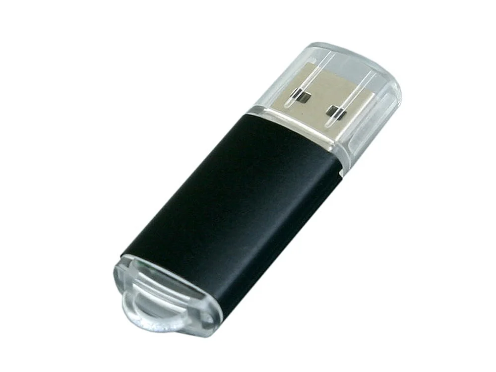 USB 2.0- флешка на 16 Гб с прозрачным колпачком черный 16Gb - фото 1