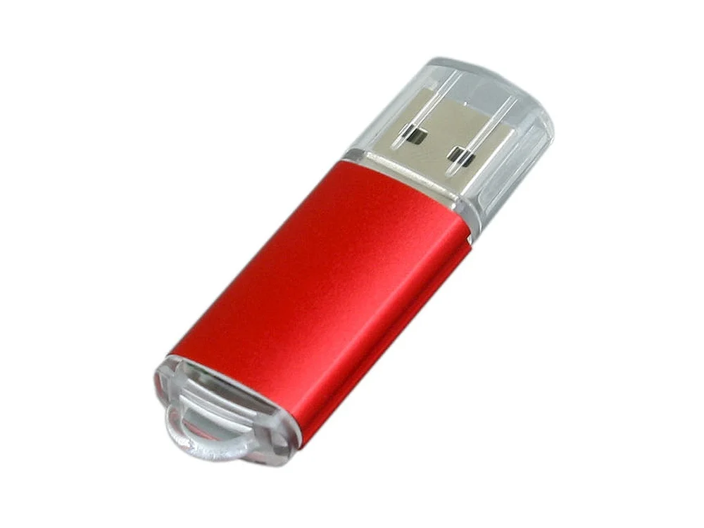 USB 2.0- флешка на 16 Гб с прозрачным колпачком красный 16Gb - фото 1