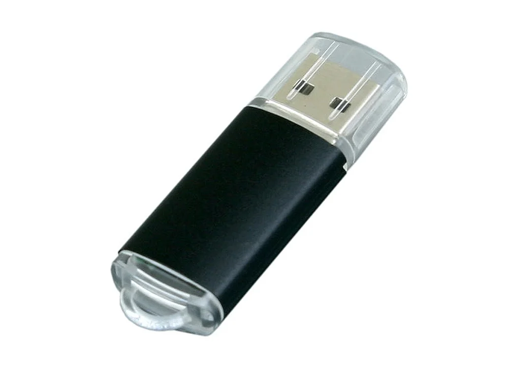 USB 2.0- флешка на 32 Гб с прозрачным колпачком черный 32Gb - фото 1