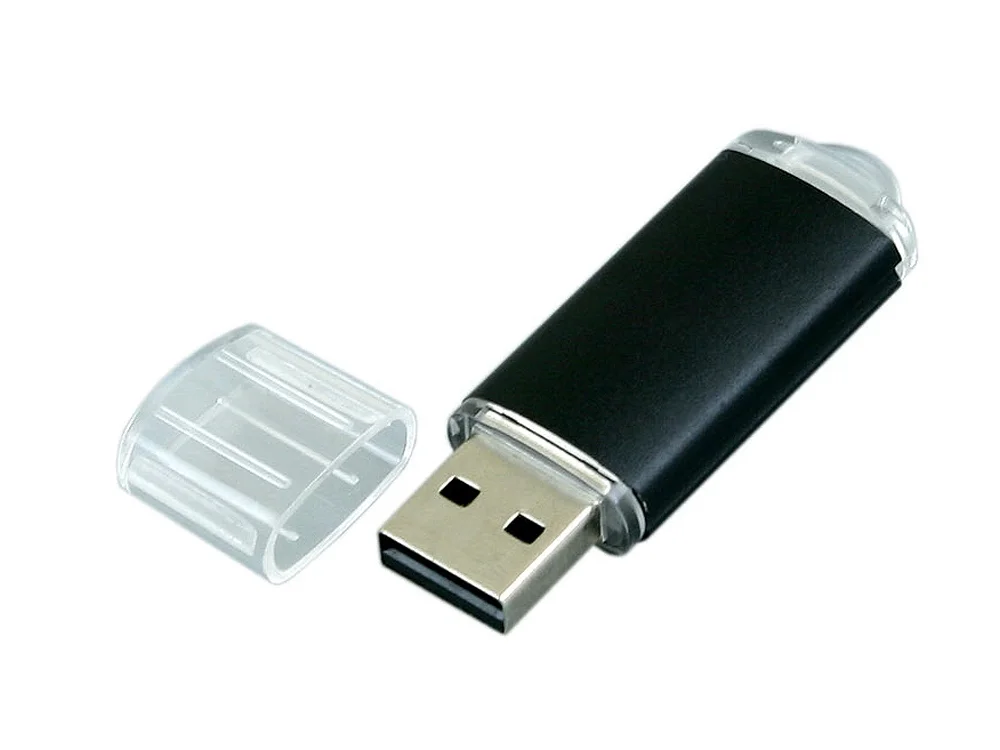 USB 2.0- флешка на 32 Гб с прозрачным колпачком черный 32Gb - фото 2