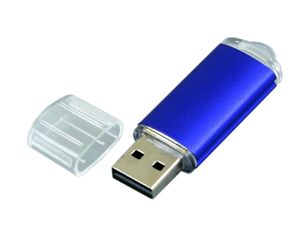 USB 2.0- флешка на 32 Гб с прозрачным колпачком синий 32Gb - фото 2