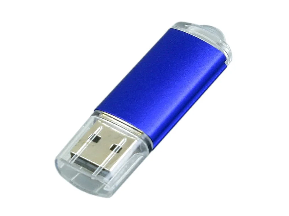 USB 2.0- флешка на 32 Гб с прозрачным колпачком синий 32Gb - фото 3