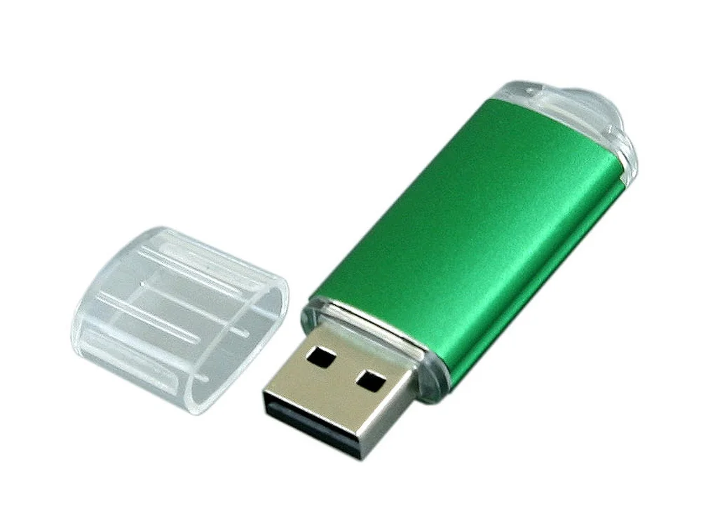 USB 2.0- флешка на 32 Гб с прозрачным колпачком зеленый 32Gb - фото 2