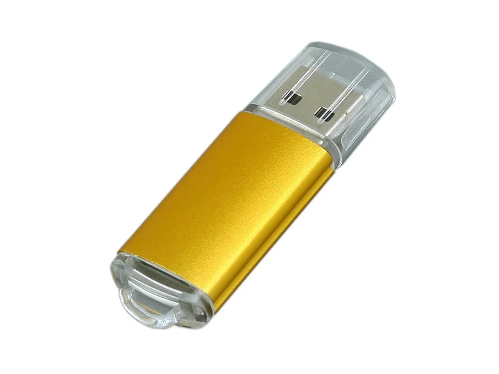USB 2.0- флешка на 32 Гб с прозрачным колпачком золотистый 32Gb - фото 1