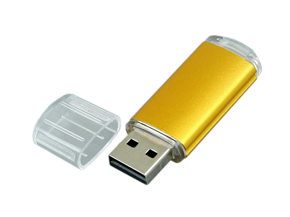 USB 2.0- флешка на 32 Гб с прозрачным колпачком золотистый 32Gb - фото 2
