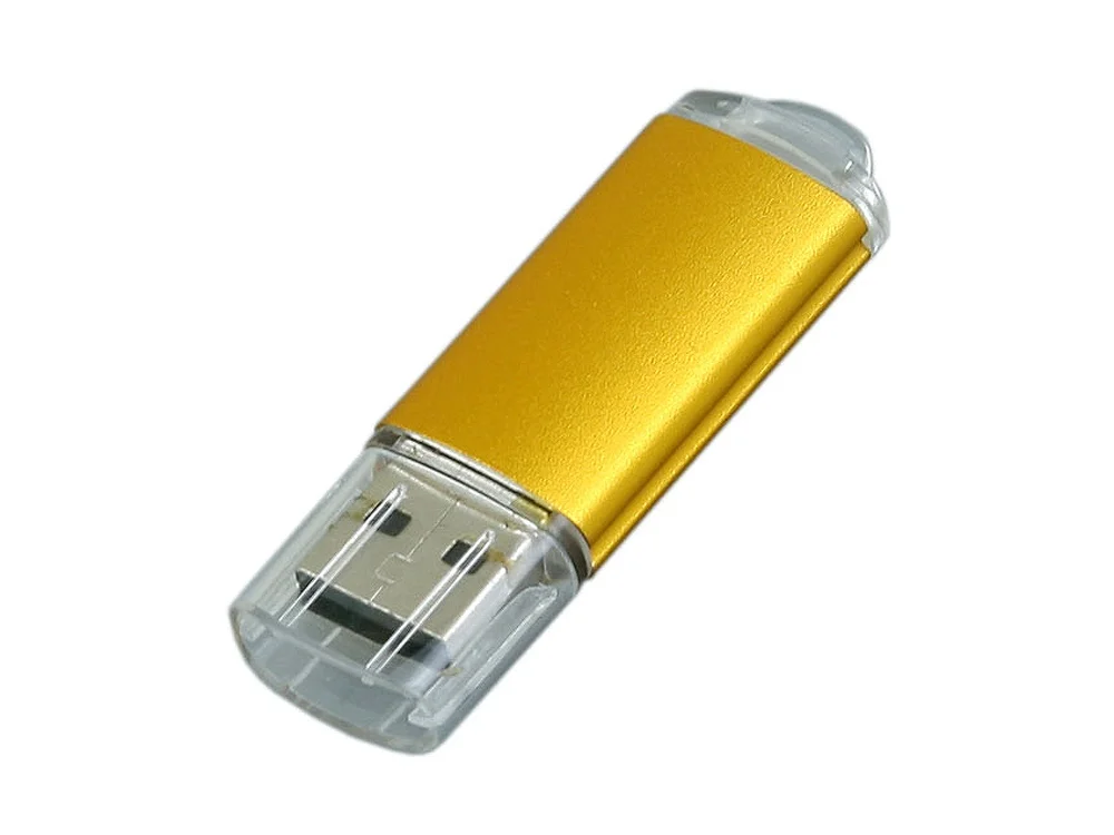 USB 2.0- флешка на 32 Гб с прозрачным колпачком золотистый 32Gb - фото 3