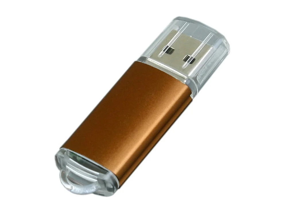 USB 2.0- флешка на 32 Гб с прозрачным колпачком коричневый 32Gb - фото 1