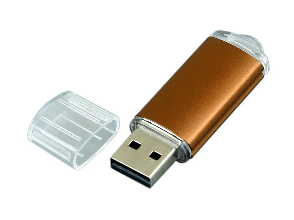 USB 2.0- флешка на 32 Гб с прозрачным колпачком коричневый 32Gb - фото 2