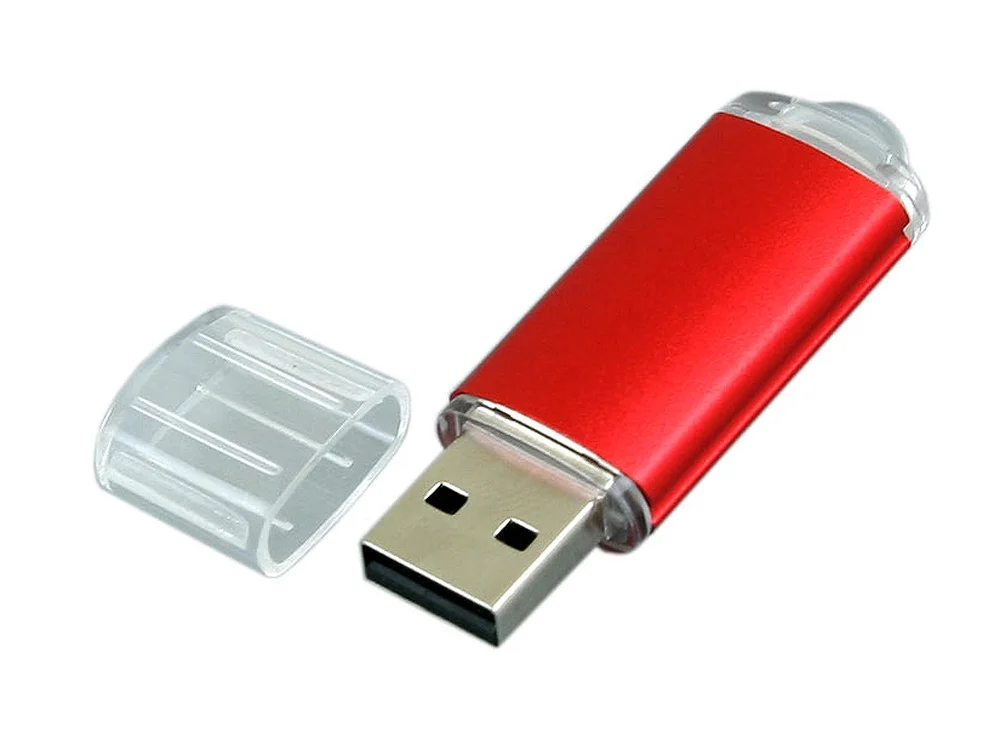 USB 2.0- флешка на 32 Гб с прозрачным колпачком красный 32Gb - фото 2