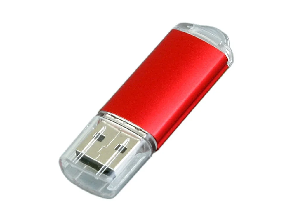 USB 2.0- флешка на 32 Гб с прозрачным колпачком красный 32Gb - фото 3