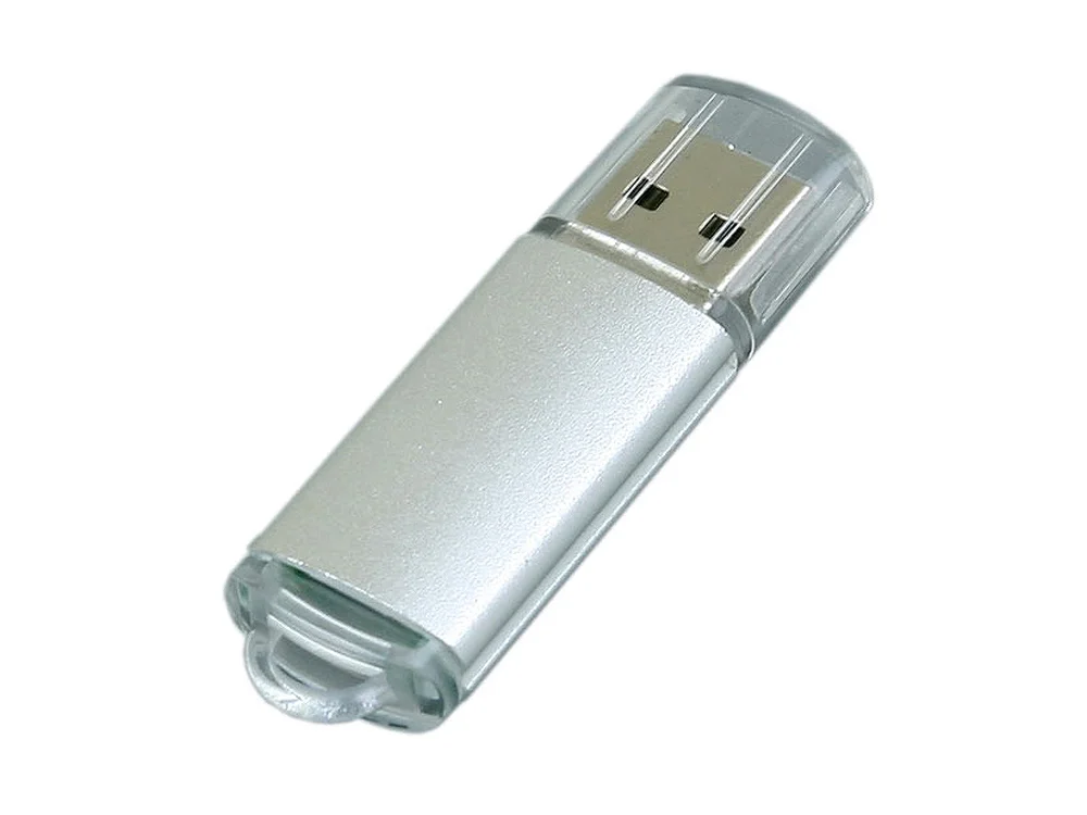 USB 2.0- флешка на 32 Гб с прозрачным колпачком серебристый 32Gb - фото 1