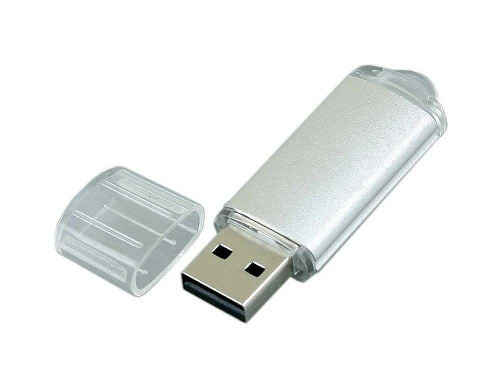 USB 2.0- флешка на 32 Гб с прозрачным колпачком серебристый 32Gb - фото 2