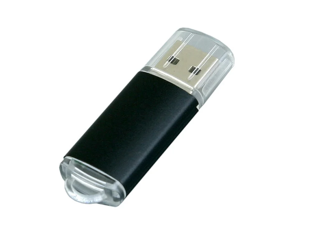 USB 2.0- флешка на 64 Гб с прозрачным колпачком черный 64Gb - фото 1