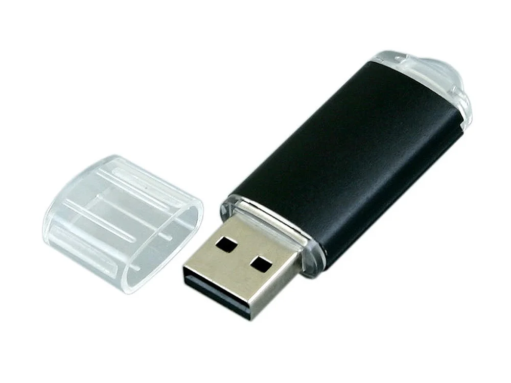 USB 2.0- флешка на 64 Гб с прозрачным колпачком черный 64Gb - фото 2