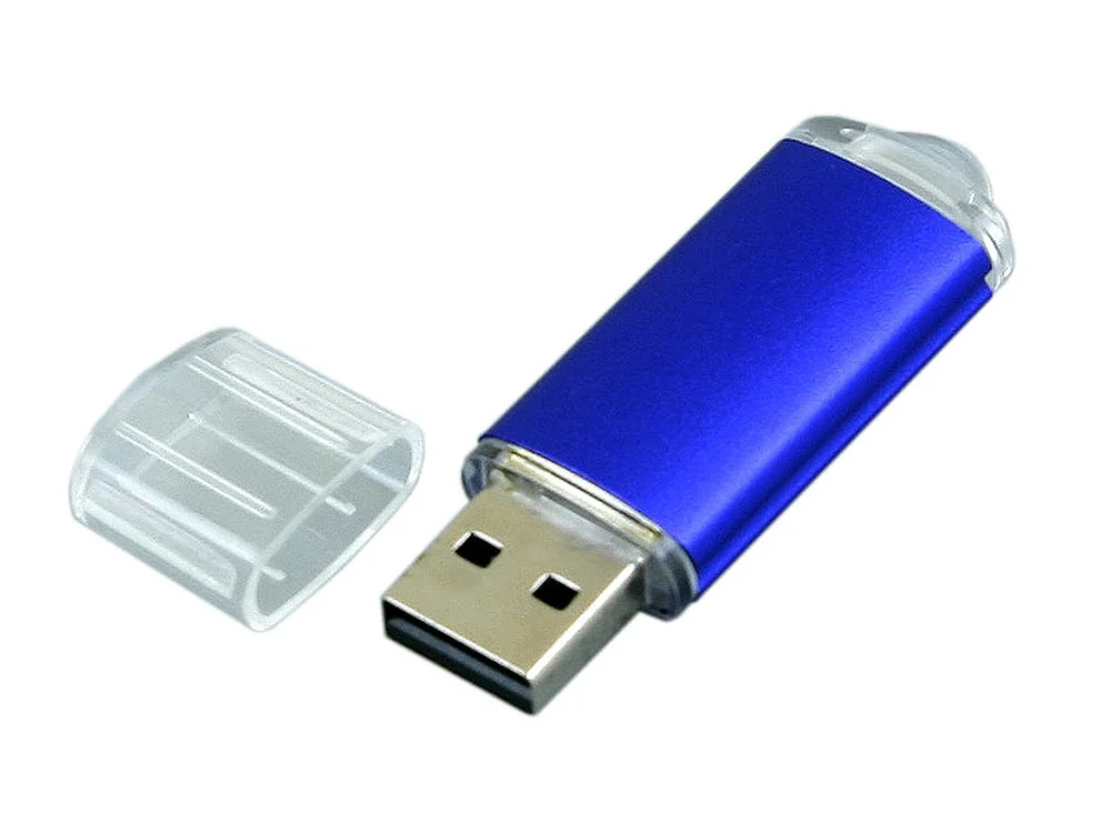 USB 2.0- флешка на 64 Гб с прозрачным колпачком синий 64Gb - фото 2