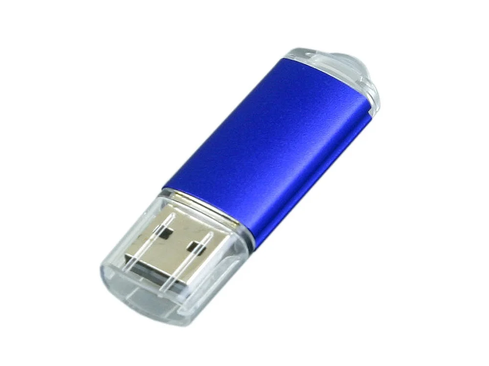USB 2.0- флешка на 64 Гб с прозрачным колпачком синий 64Gb - фото 3