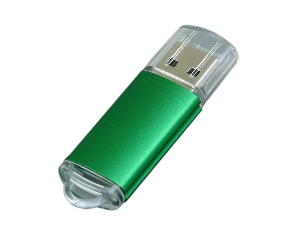 USB 2.0- флешка на 64 Гб с прозрачным колпачком зеленый 64Gb - фото 1